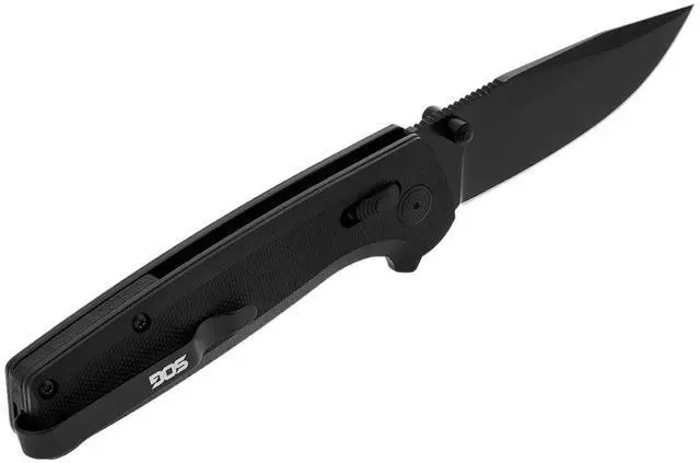 Alt view image 4 of 6 - SOG Terminus XR G10 Rugged EDC Ambidextrous Folding Pocket Knife with 2.95-Inch D2 Steel Blade, G10 Handle, Straight Edge and Clip Point Shape (Black)