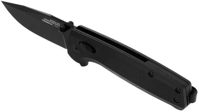 Alt view image 3 of 7 - SOG Terminus XR G10 Folding Pocket Knife with D2 Steel Blade and Reversible Clip Black Handle