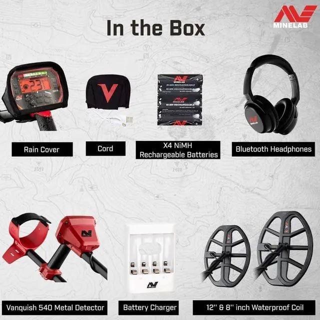 Alt view image 17 of 19 - Minelab VANQUISH 540 Pro Pack Detector, 12x9"/8x5" Double-D Coils, Multi-IQ Freq