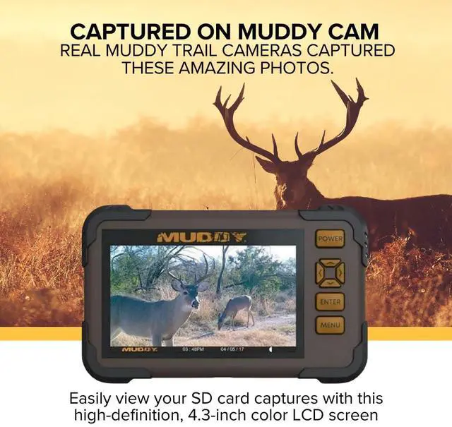 Alt view image 4 of 7 - Muddy SD Card Reader or Viewer with 4.3 Inch LCD Screen Bundle with 32GB Ultra SDHC UHS-I Memory Card (2-Pack) and All-In-One High-Speed Card Reader (4 Items)