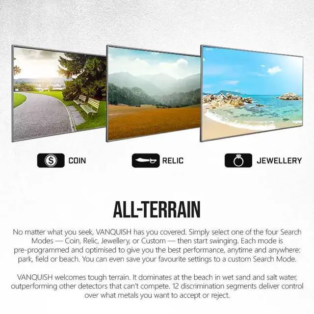 Alt view image 5 of 7 - Minelab Vanquish 440 Powerful, Accurate, and Lightweight Metal Detector Bundle with Minelab Pro-Find 20 Pinpointer (2 Items)