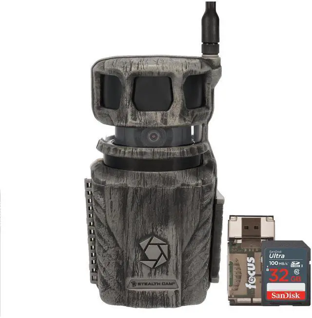 Main image of Stealth Cam Revolver 36MP 360 Degree Cellular Trail Camera Bundle with 32GB Memory Card and Card Reader (3 Items)