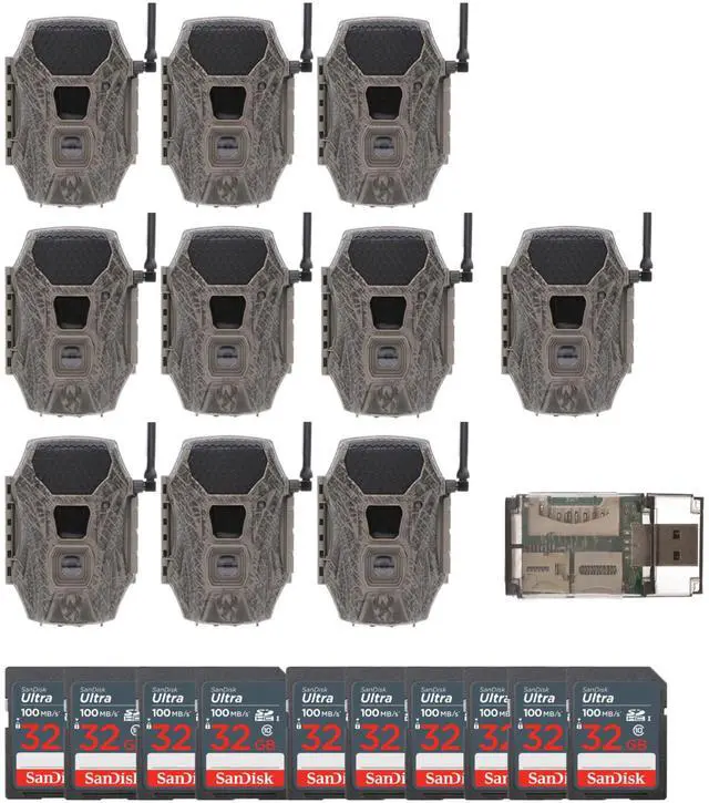 Main image of Wildgame Innovations Terra Cell 16MP Cellular Trail Camera (10-Pack) Bundle with 32GB Ultra SDHC UHS-I Memory Card (10-Pack) and USB Card Reader (21 Items)