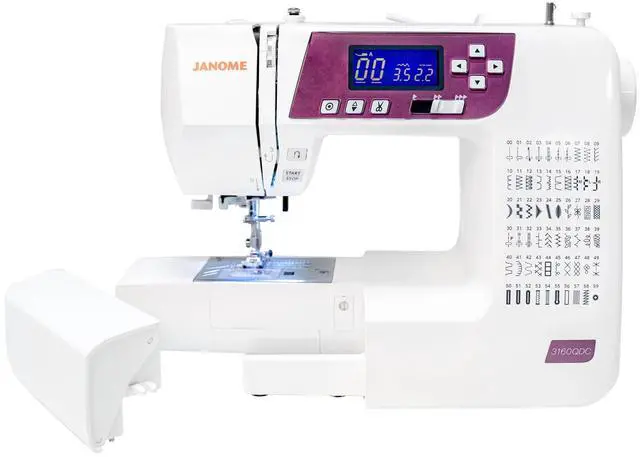 Alt view image 7 of 7 - Janome 3160QDC-G Sewing and Quilting Machine with 60 Stitches and 6 One-Step Buttonholes, Built-In Needle Threader, and Quilt Kit (White and Grapevine)