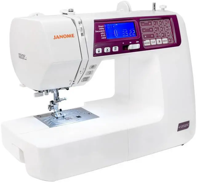Alt view image 2 of 7 - Janome 4120QDC-G Computerized Quilting and Sewing Machine with Built-In 120 Stitches, Twin-Needle Functionality, and Quilting Set (White and Grapevine)