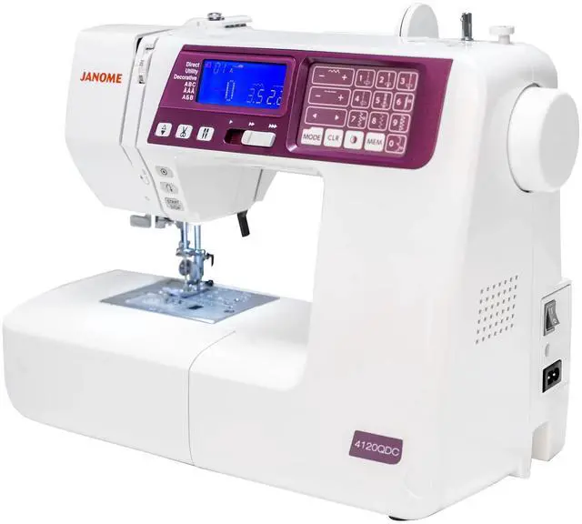 Alt view image 3 of 7 - Janome 4120QDC-G Computerized Quilting and Sewing Machine with Built-In 120 Stitches, Twin-Needle Functionality, and Quilting Set (White and Grapevine)