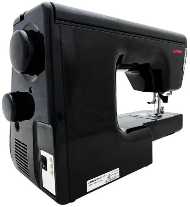 Alt view image 3 of 7 - Janome HD-5000 Black Edition Heavy-Duty Sewing Machine with Aluminum Body, 18 Stitches, Free Arm, and Built-In Needle Threader
