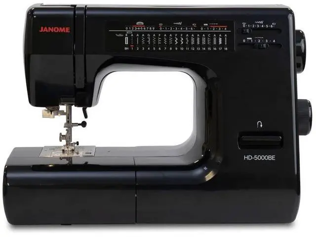 Alt view image 7 of 7 - Janome HD-5000 Black Edition Heavy-Duty Sewing Machine with Aluminum Body, 18 Stitches, Free Arm, and Built-In Needle Threader