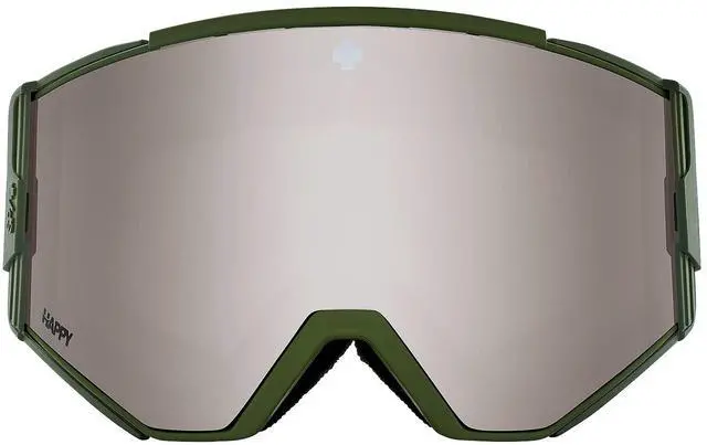 Alt view image 2 of 4 - SPY+ Optic ACE Protective Snow Goggles with Happy Bronze with Silver Spectra Mirror, Anti-Scratch Coating, and Triple-Layer Isotron Face Foam (Monochrome Olive Frame)
