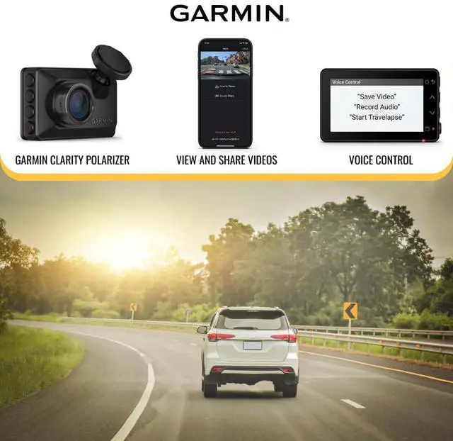 Alt view image 6 of 7 - Garmin Dash Cam X210 Compact 1440p Camera with 140-Degree Field of View and Voice Control (Black) Bundle with Garmin Constant Power Cable for Dash Cams (Black) and 128GB Memory Card (3 Items)