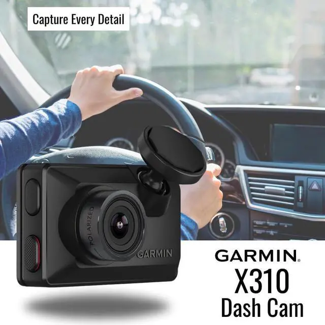 Alt view image 2 of 7 - Garmin Dash Cam X310 Compact 4K Camera with 140-Degree Field of View and Voice Control (Black) Bundle with Garmin Constant Power Cable for Dash Cams (Black) and 128GB Memory Card (3 Items)