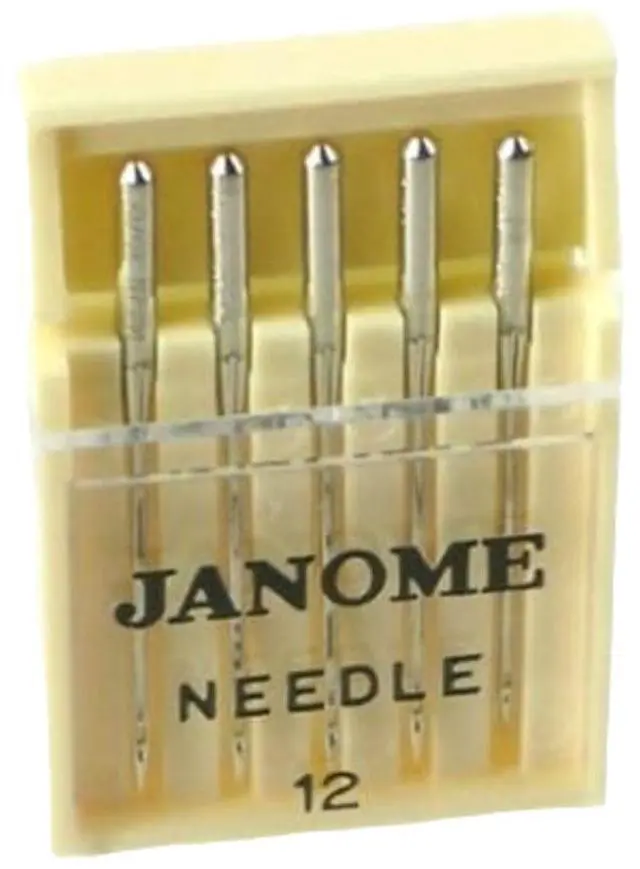 Main image of Janome Universal Slightly Rounded and Sharp Point Needles Compatible with Domestic Sewing Machines (5-Pack)