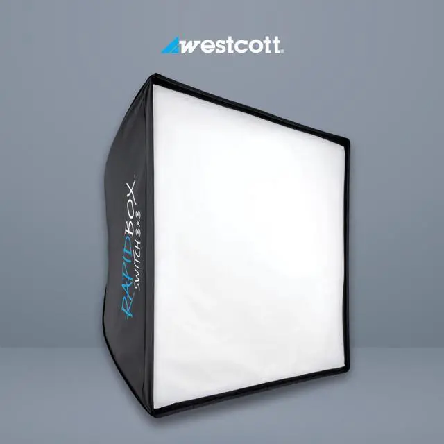 Alt view image 2 of 7 - Westcott Rapid Box Collapsible Switch Modifier Softbox 3 x 3 with Carry Case and Diffusion Panels Bundle with Pro Light Adjustable Corner System and Hook-and-Loop Tape Lining Mods 3 x 3 (2 Items)