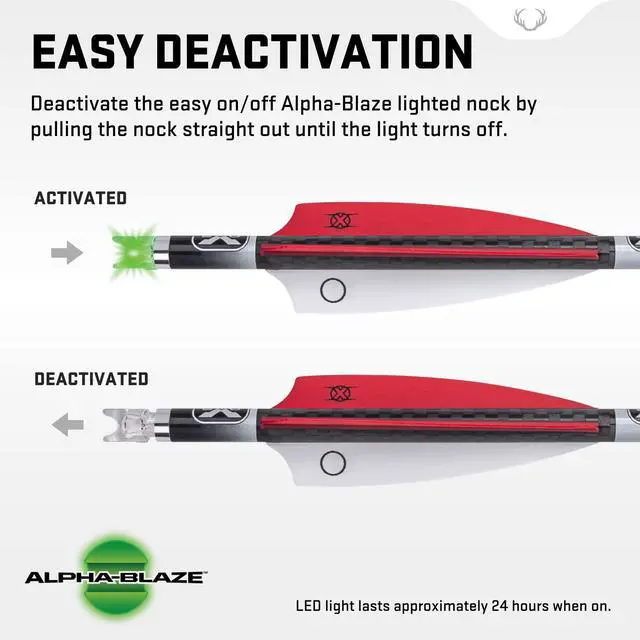 Alt view image 6 of 7 - TenPoint 16-Inch EVO-X Alpha-Blaze Lighted Carbon Crossbow Arrows (3-Pack)