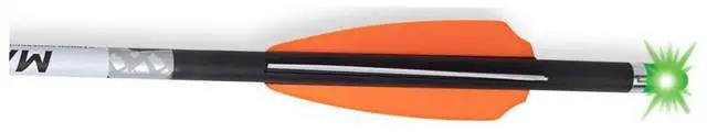 Alt view image 7 of 7 - TenPoint Wicked Ridge Match 400 Alpha-Blaze 20-Inch 0.004-Inch Straight Lighted Carbon Arrows with Stainless-Steel Inserts and Elongated Ear (Black, 3-Pack)