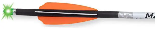 Alt view image 6 of 7 - TenPoint Wicked Ridge Match 400 Alpha-Blaze 20-Inch 0.004-Inch Straight Lighted Carbon Arrows with Stainless-Steel Inserts and Elongated Ear (Black, 3-Pack)