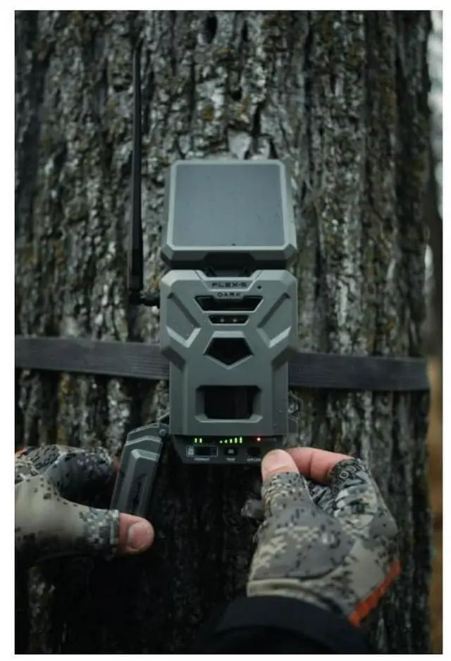Alt view image 2 of 7 - SPYPOINT FLEX-S DARK Cellular Night Vision Trail Camera with Integrated Solar Panel, Dual SIM Configuration, 40MP Photo, and 1080p Videos with Sound (Gray)
