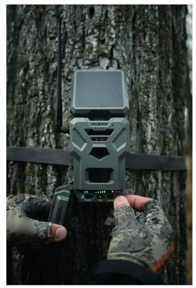 Alt view image 3 of 7 - SPYPOINT FLEX-S DARK Cellular Night Vision Trail Camera with Integrated Solar Panel, Dual SIM Configuration, 40MP Photo, and 1080p Videos with Sound (Gray)
