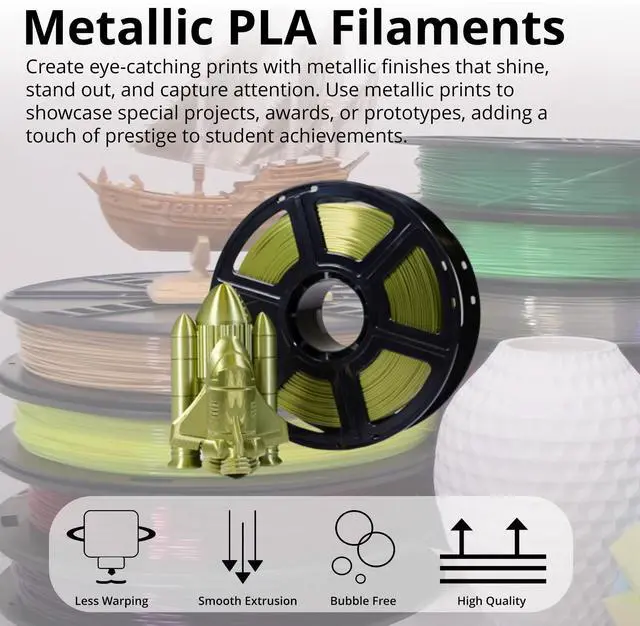 Alt view image 2 of 6 - MakerBot 375-0082A Metallic Color Series 1.75mm PLA Filament for Sketch and Sketch Large Printers (Patina Bronze, 2.2 Lb)