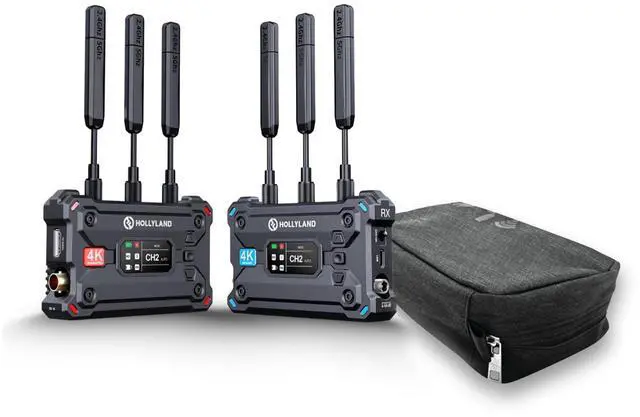 Main image of Hollyland Pyro S Wireless Video Transmission System with Auto Dual-Band Hopping Technology Bundle with Folding Storage Travel Case with Zippered Pockets (Black) (2 Items)