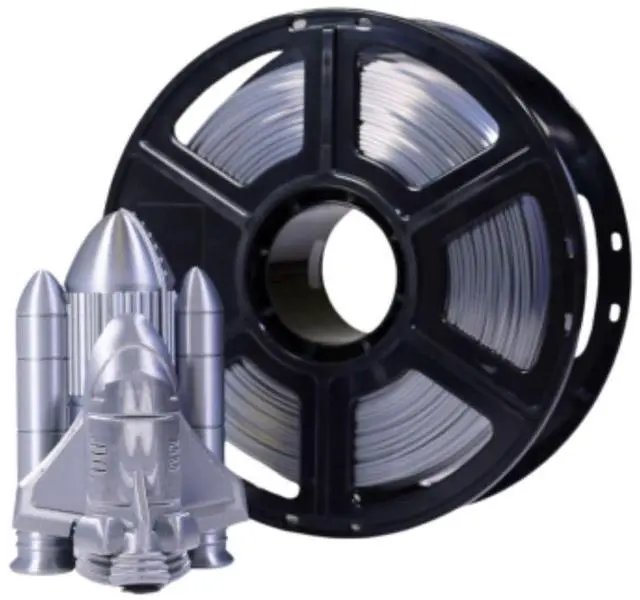 Main image of MakerBot 375-0084A Metallic Color Series 1.75mm PLA Filament for Sketch and Sketch Large Printers (Shimmering Silver, 2.2 Lb)