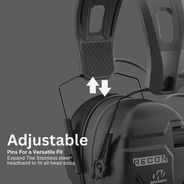 Alt view image 2 of 6 - Walker's Recon Low-Profile Digital Electronic Muff with SAC Technology and NRR 26 (Black) Bundle with Walker's Hearing Protection Case (2 Items)