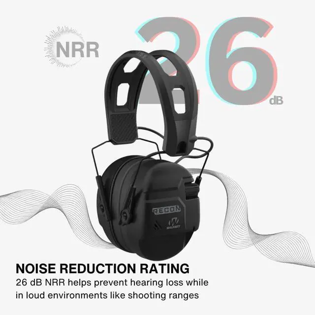 Alt view image 4 of 6 - Walker's Recon Low-Profile Digital Electronic Muff with SAC Technology and NRR 26 (Black) Bundle with Walker's Hearing Protection Case (2 Items)