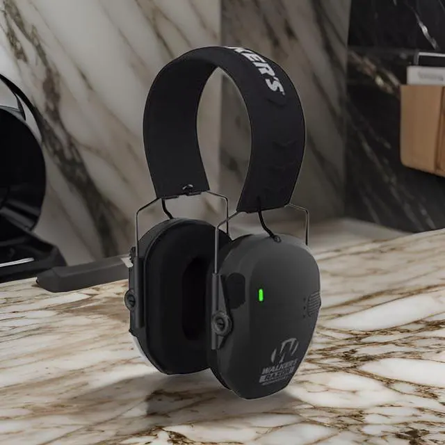 Alt view image 6 of 7 - Walker's Razor Rechargeable Black Muff with Hearing Protection Black Case Bundle