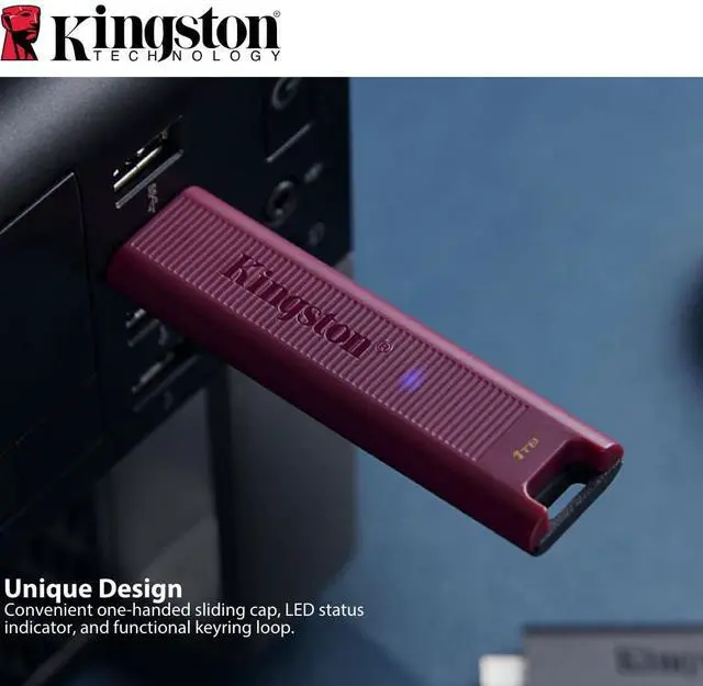 Alt view image 5 of 7 - Kingston DataTraveler Max Type-A 256GB High-Performance USB Flash Drive (2-Pack) Bundle with Focus Camera Premium Stainless Steel Keychain Rings (3 Items)