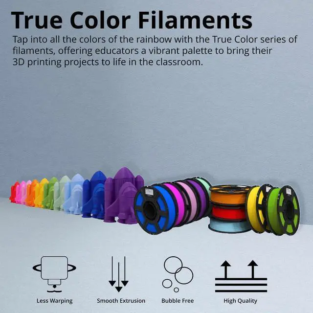 Alt view image 2 of 6 - MakerBot 900-0148A Sketch PLA 1.75mm Rainbow Filament for 3D Printing Enthusiasts and Educators (10-Pack)
