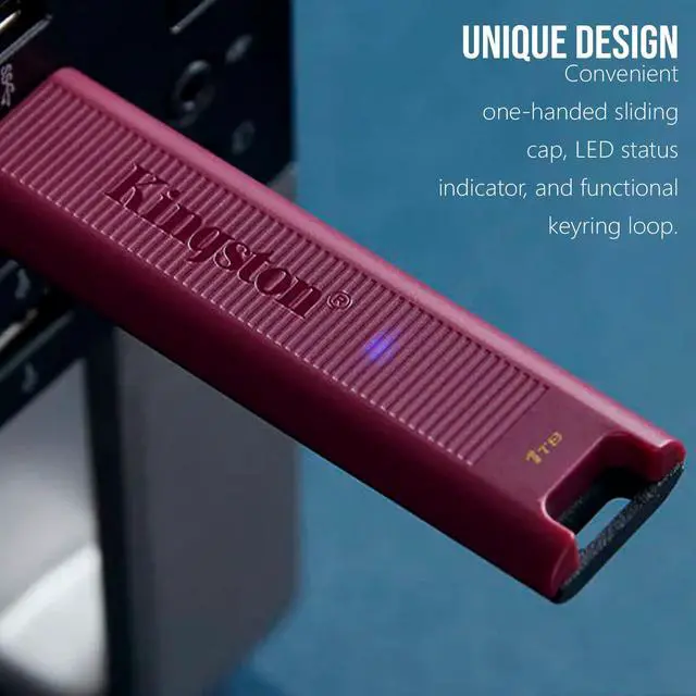 Alt view image 4 of 7 - Kingston DataTraveler Max Type-A 256GB High Performance USB Flash Drive (5-Pack) Bundle with Focus Camera Stainless Steel Keyrings (10-Pack) (6 Items)