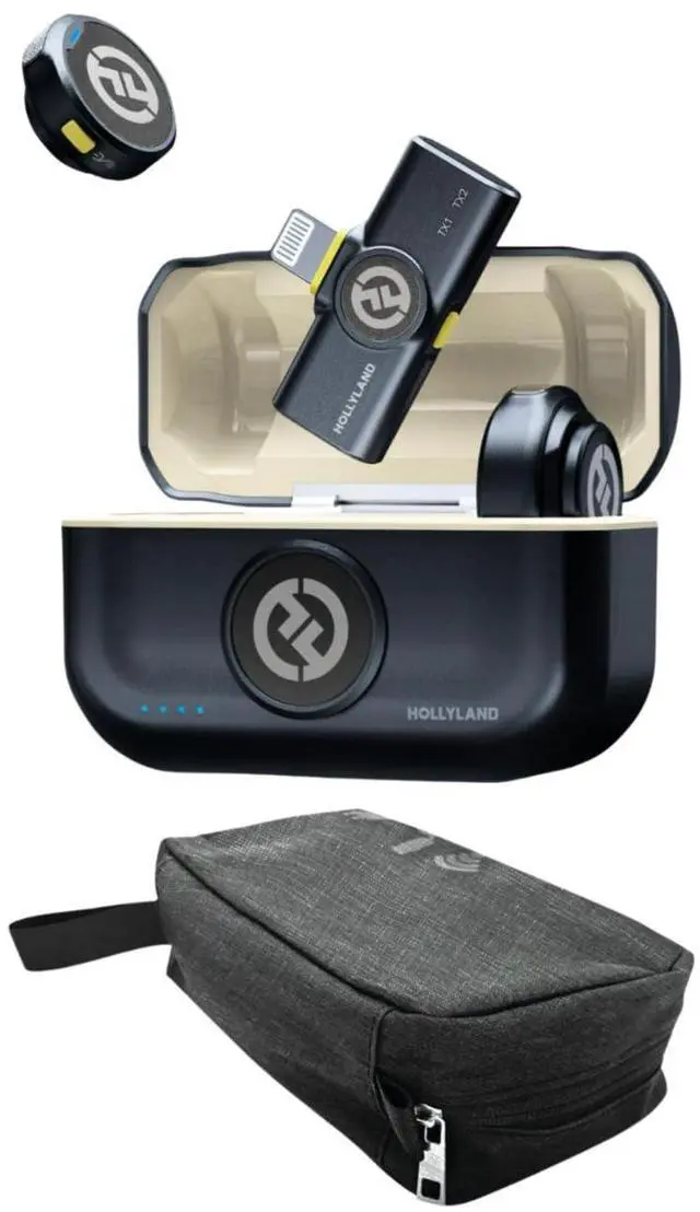Main image of Hollyland Lark M2 Duo Wireless Lavalier Microphone Bundle with Maxell Travel Case (2 items)