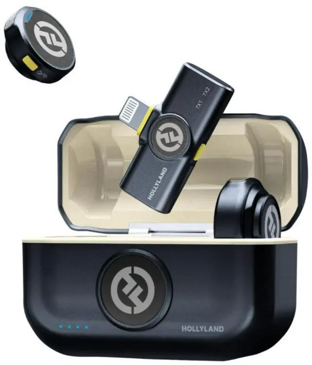 Alt view image 2 of 7 - Hollyland Lark M2 Duo Wireless Lavalier Microphone Bundle with Maxell Travel Case (2 items)