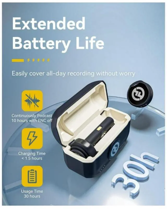 Alt view image 4 of 7 - Hollyland Lark M2 Duo Wireless Lavalier Microphone Bundle with Maxell Travel Case (2 items)