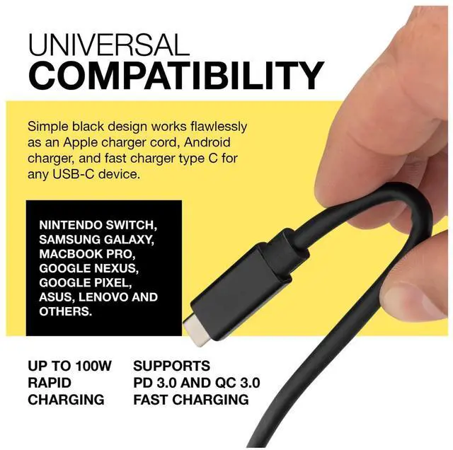 Alt view image 3 of 7 - Koah Short USB C to USB C Cable 2.5 Ft - USB Type C Charger Fast Charging Up to 100W - 40 Gbps Data Transfer Rate - USB-C Charger Cord Compatible with Apple, Samsung, and Others - USBC to USBC Charger