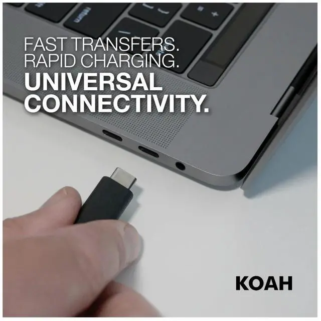 Alt view image 5 of 7 - Koah Short USB C to USB C Cable 2.5 Ft - USB Type C Charger Fast Charging Up to 100W - 40 Gbps Data Transfer Rate - USB-C Charger Cord Compatible with Apple, Samsung, and Others - USBC to USBC Charger