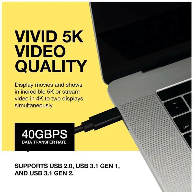 Alt view image 4 of 7 - Koah Short USB C to USB C Cable 2.5 Ft - USB Type C Charger Fast Charging Up to 100W - 40 Gbps Data Transfer Rate - USB-C Charger Cord Compatible with Apple, Samsung, and Others - USBC to USBC Charger