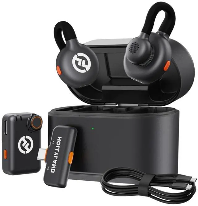 Alt view image 2 of 7 - Hollyland Lark M2S Wireless Combo Microphone System Bundle with Maxell Folding Storage Travel Case