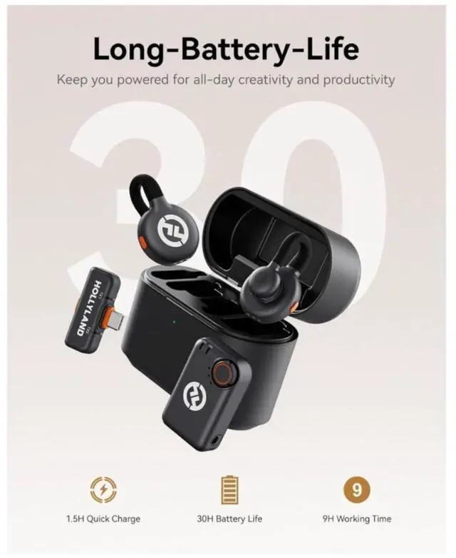 Alt view image 3 of 7 - Hollyland Lark M2S Wireless Combo Microphone System Bundle with Maxell Folding Storage Travel Case