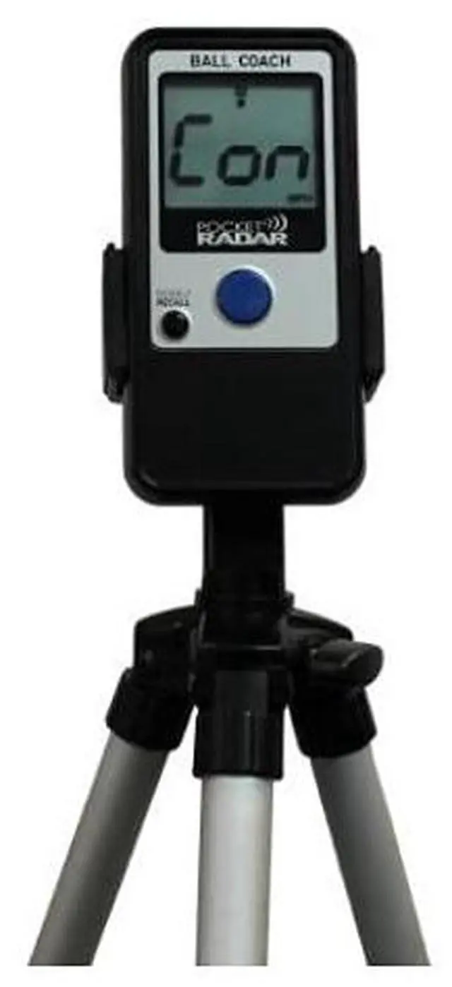 Alt view image 6 of 7 - Pocket Radar Ball Coach Pro-Level Speed Training Tool and Radar Gun Bundle with Rapid Charger with Four Rechargeable Batteries, Waterproof Tripod with Bluetooth (3 Items)