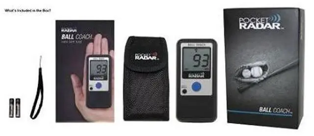 Alt view image 7 of 7 - Pocket Radar Ball Coach Pro-Level Speed Training Tool and Radar Gun Bundle with Rapid Charger with Four Rechargeable Batteries, Waterproof Tripod with Bluetooth (3 Items)