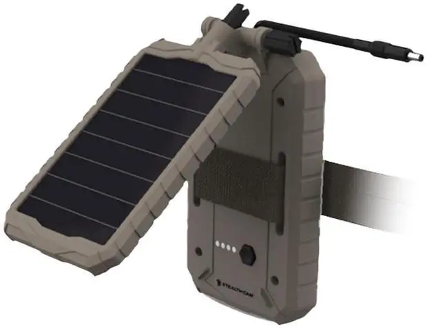 Alt view image 2 of 9 - Stealth Cam Sol-Pak 3000mAh Solar Battery Pack with Adjustable T-Swivel Brackets, Durable ABS Housing, and LED Battery Indicator (2-Pack)
