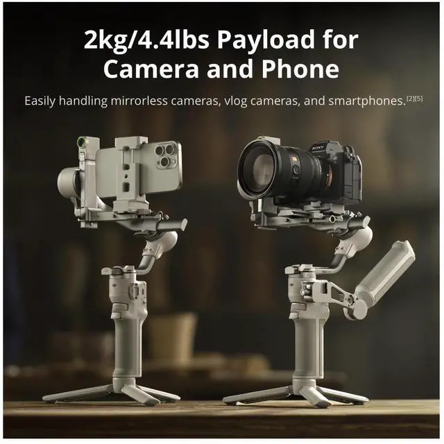 Alt view image 6 of 7 - DJI RS 4 Mini Gimbal Stabilizer for Cameras with Auto Axis Lock and 4.4lbs Payload Bundle with Waterproof Hard Carrying Case (7 Items)