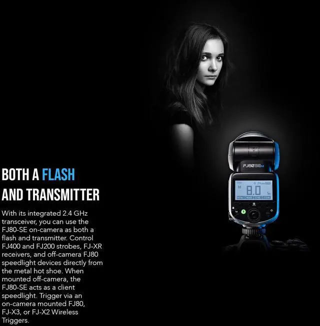 Alt view image 4 of 7 - Westcott FJ80-SE M Universal 80Ws Speedlight Bundle with FJ80-SE DC 7.4V 2500mAh 18.5Wh Li-Ion Battery and FJ80-SE 8.4V Battery Charger and Cord (3 Items)