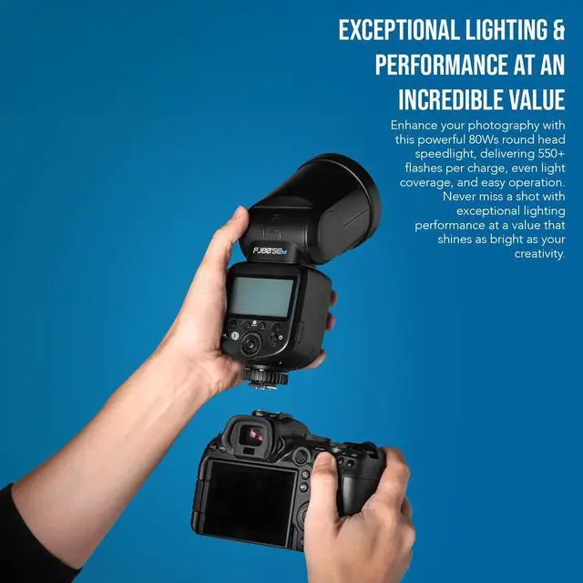 Alt view image 7 of 7 - Westcott FJ80-SE M Universal 80Ws Speedlight Bundle with FJ80-SE DC 7.4V 2500mAh 18.5Wh Li-Ion Battery and FJ80-SE 8.4V Battery Charger and Cord (3 Items)