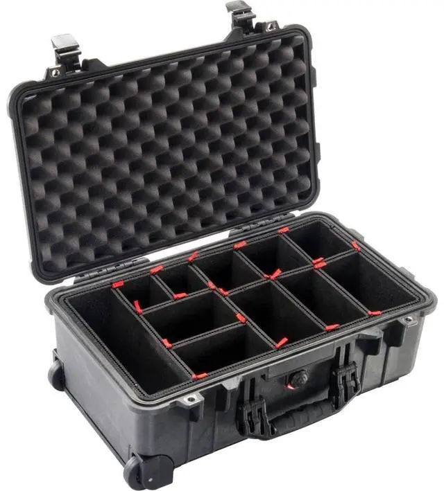 Alt view image 9 of 13 - Pelican 1510TP Carry-On Case with TrekPak Divider System, Black #015100-0050-110
