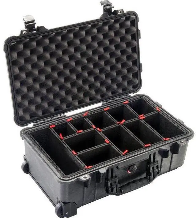 Alt view image 10 of 13 - Pelican 1510TP Carry-On Case with TrekPak Divider System, Black #015100-0050-110