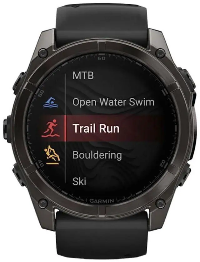 Alt view image 12 of 15 - Garmin FENIX851CGT Fenix 8 AMOLED 51mm Smart Watch - Carbon Gray and Black / Pebble Gray