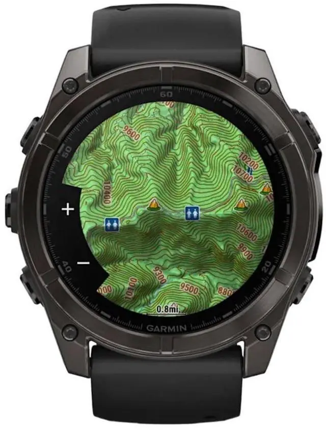 Alt view image 13 of 15 - Garmin FENIX851CGT Fenix 8 AMOLED 51mm Smart Watch - Carbon Gray and Black / Pebble Gray