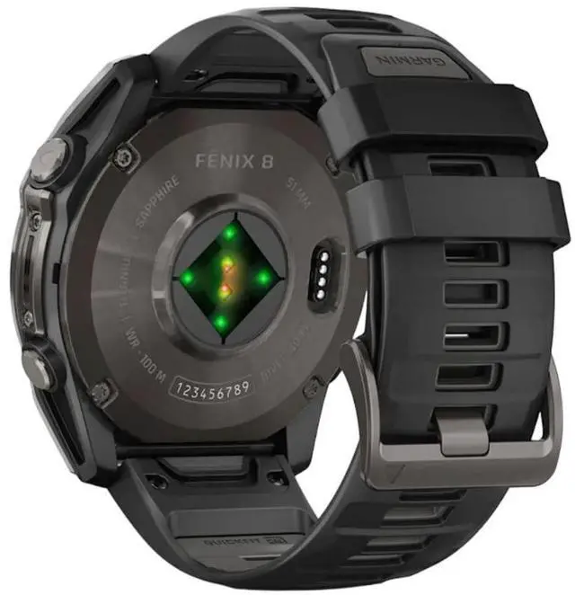 Alt view image 15 of 15 - Garmin FENIX851CGT Fenix 8 AMOLED 51mm Smart Watch - Carbon Gray and Black / Pebble Gray